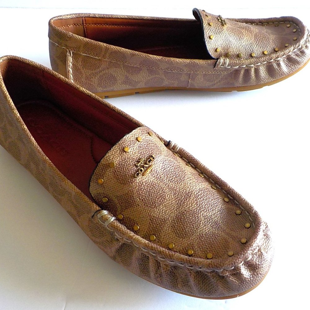 Coach Signature Mckenna Studded Driving Loafers 9.5 … Gem